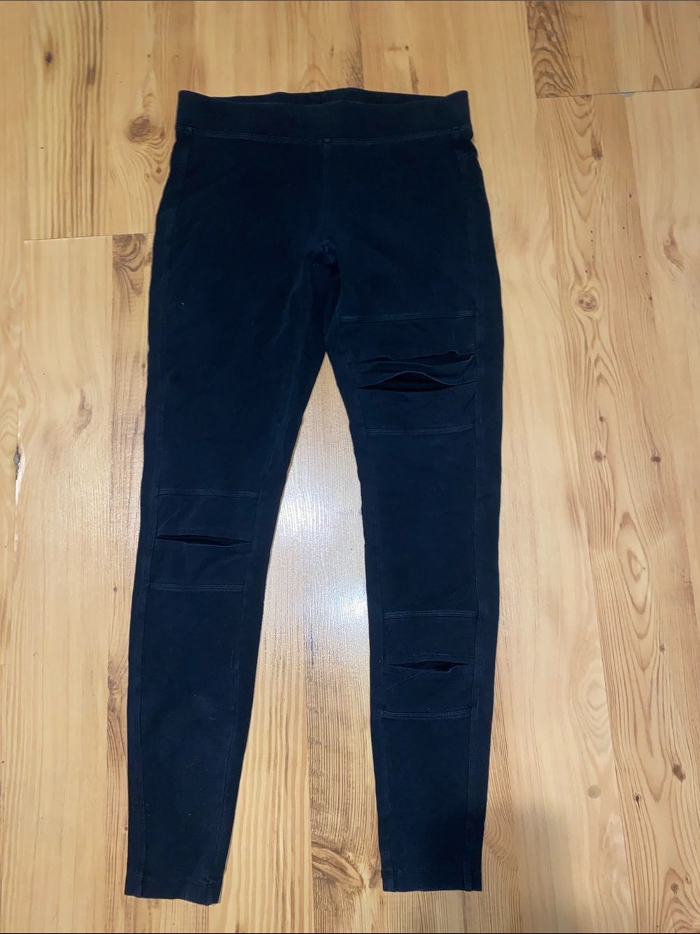 Express Black Seam-Detail Knit Leggings